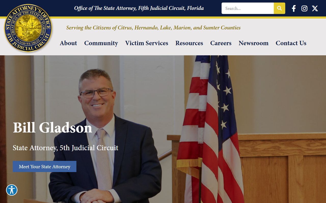 Fifth Judicial Circuit State Attorney site serving Hernando County court cases